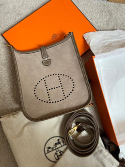 Hermès Mini Evelyne 16 Gris Caillou Doblis and Etoupe GHW