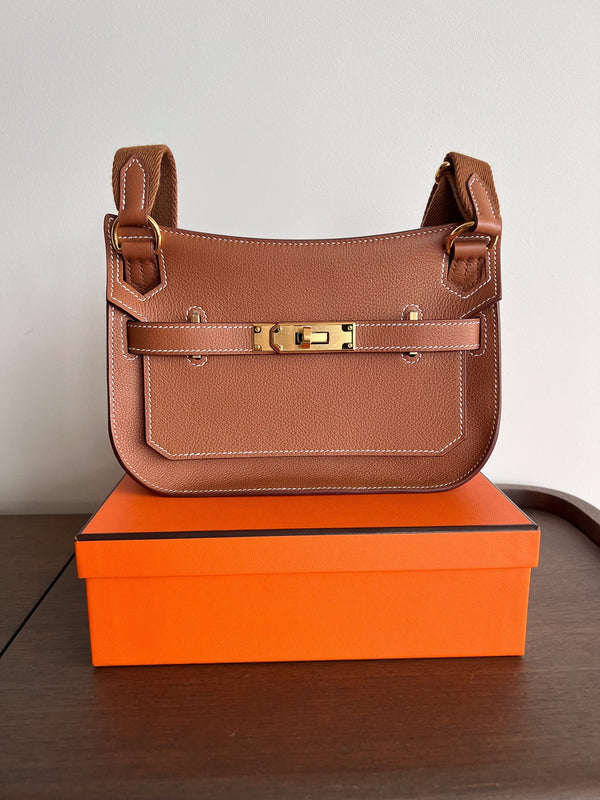 Hermès Mini Jypsiere Gold Evercolor Gold Hardware