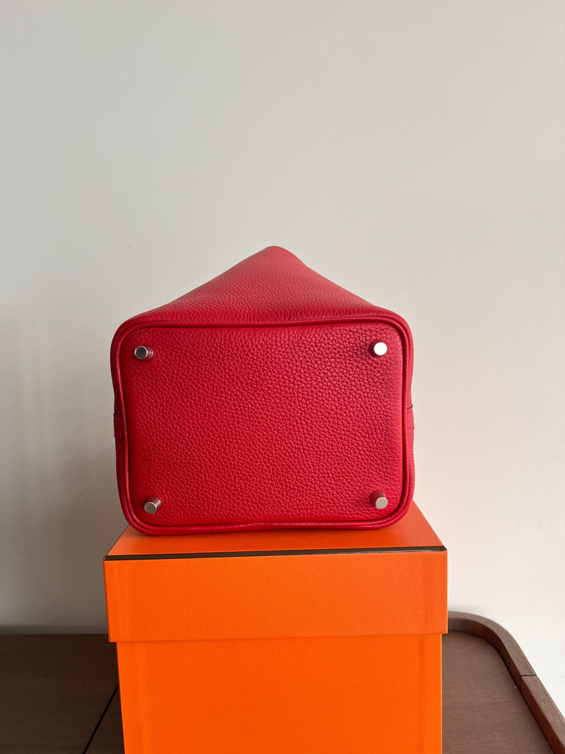 Hermès Picotin 18cm Rouge Casaque, PHW
