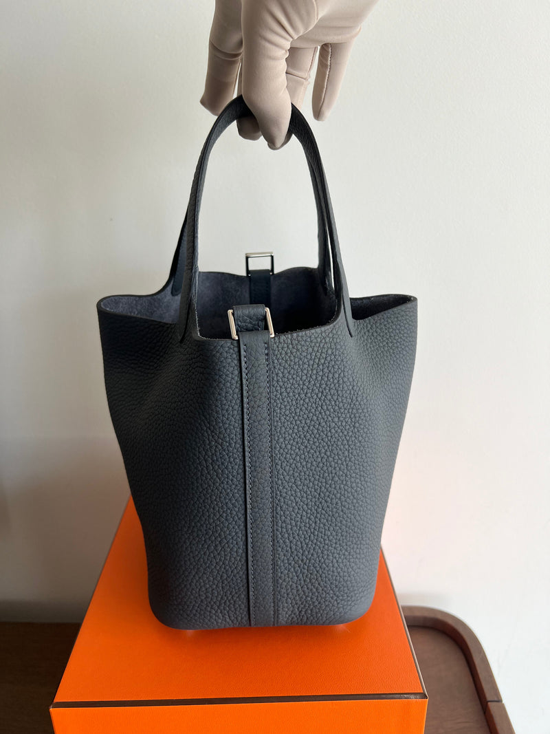 Hermès Picotin 18cm Gris Misty, PHW