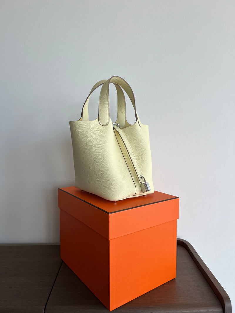 Hermès Picotin 18cm Jaune Milton, PHW