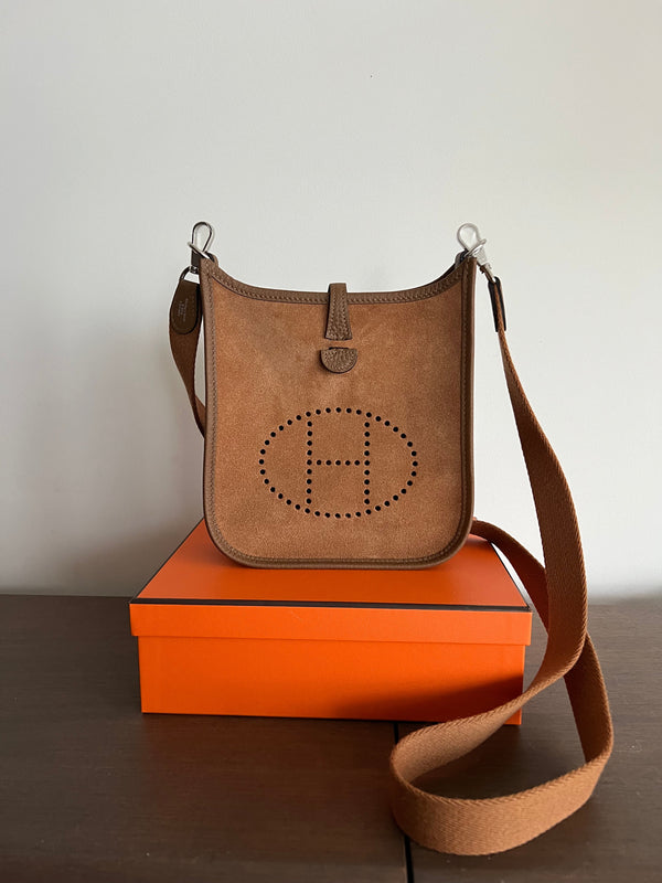 Hermès Mini Evelyne 16 Grizzy Clemence Chamois Alezan Gold GHW