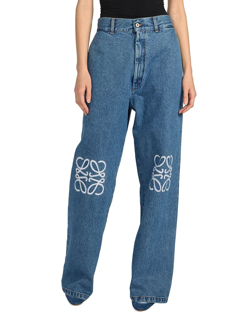 Loewe Anagram High-Rise Wide-Leg Jeans (USA ONLY)