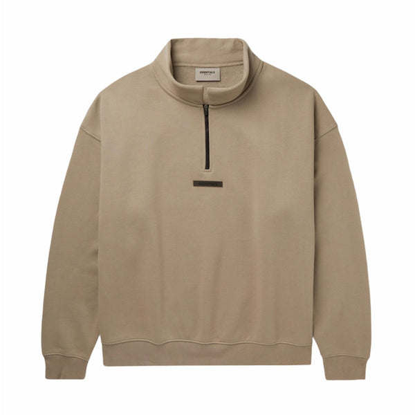 Fear Of God ESSENTIALS Mock Neck Half Zip Sweatshirt Moss (Womens)