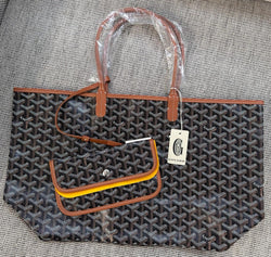 Goyard St Louis PM Tote Bag (Black & Tan)
