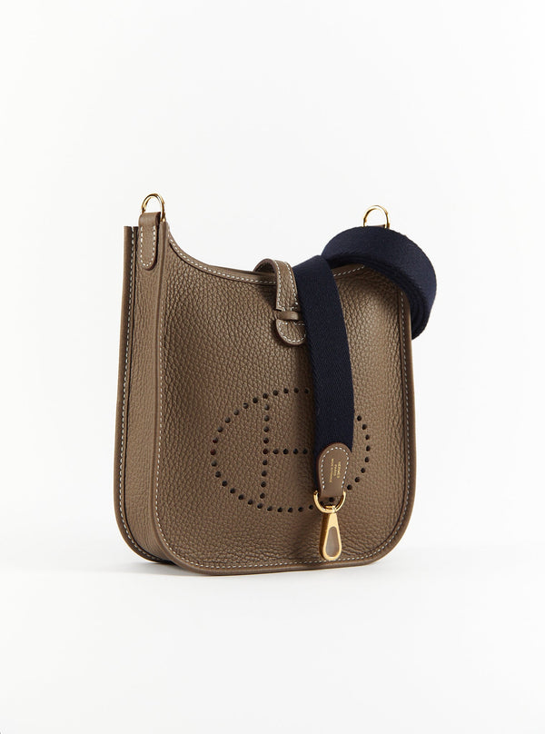 Hermès Mini Evelyne 16 Leather Bag Etoupe Clemence Gold Hardware